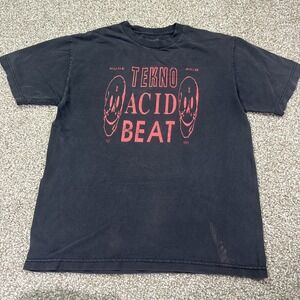 Vintage Tekno Acid Beat Shirt Medium Faded Rare GX1000 Skate